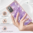 thumbnail image 2 of Allytech Galaxy Note 20 Case, Pretty Marble Design Heavy Duty Shockproof Hybrid Hard PC Soft TPU Bumper Three Layer Drop Protection Anti-Fall Cover Case for Samsung Galaxy Note 20 - Purple, 2 of 5