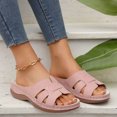 thumbnail image 4 of Sandals For Women Wedge Thick Heel Open Toe Slip-on Peep Toe Slides Slippers Women's Trendy Casual Outdoor Shoes for Beach Fashion 5.5, 4 of 7