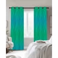 thumbnail image 3 of Teal Blue Ombre Blackout Curtains 54 Inches Long for Bedroom, Modern Geometric Abstract Art Aesthetics Thermal Insulated Room Darkening Black Out Window Curtain Panels Grommet Drapes for Living Room, 3 of 8