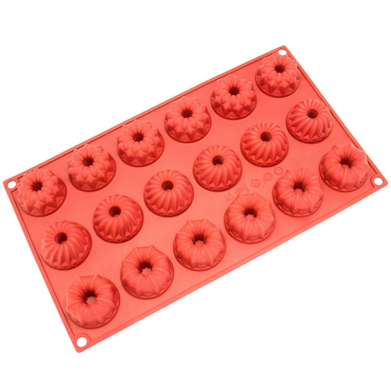 Silicone Chocolate Candy Molds [Mini Fancy Cake, 18 Cup] - Non