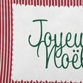 thumbnail image 2 of 18" x 18" Simply Daisy Joyeux Noel Ticking Polyester Accent Pillow, Haute Red Qty 1, 2 of 3