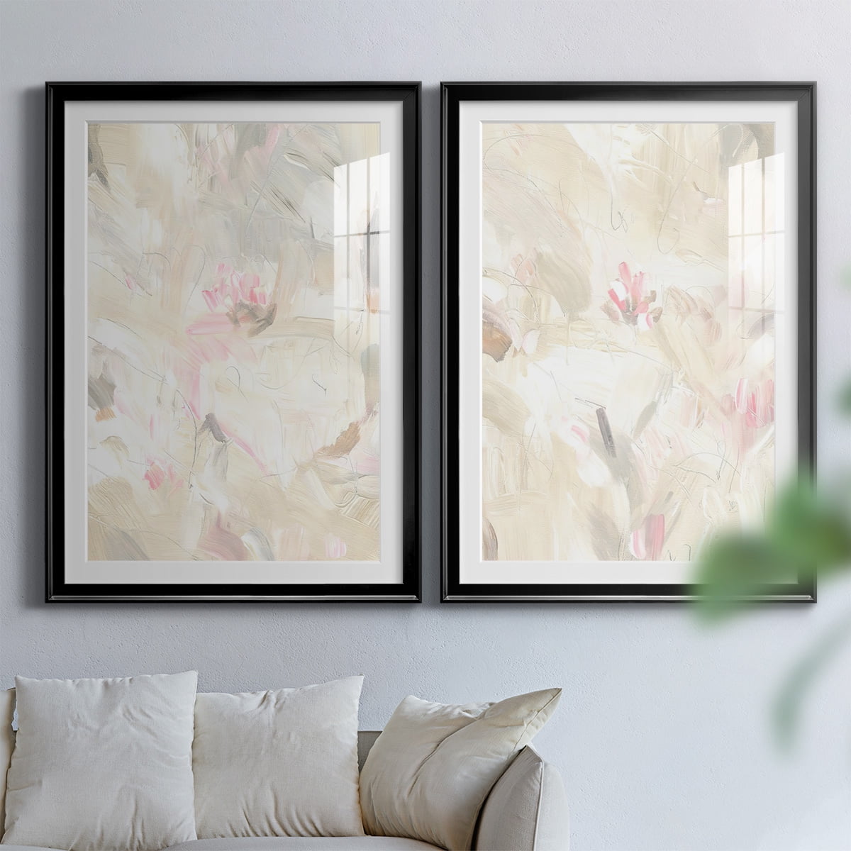 Wexford Home Soft Abstraction I Premium Framed Print, 22.5" x 30.5" - Ready to Hang, Black (Set of 2)