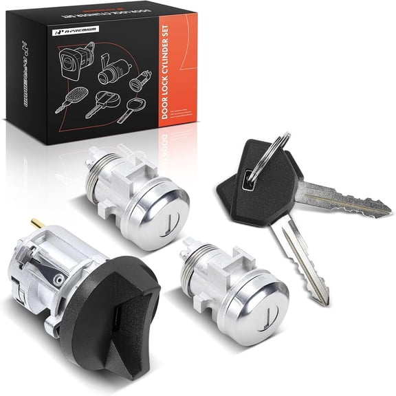 A-Premium Door Lock Cylinder with Key Set Compatible with Dodge Ram 1500 Ramcharger 1997-2001, Ram 2500 3500 1997-2002 & Plymouth Prowler 1997 1999-2001 & Chrysler Prowler 2001-2002