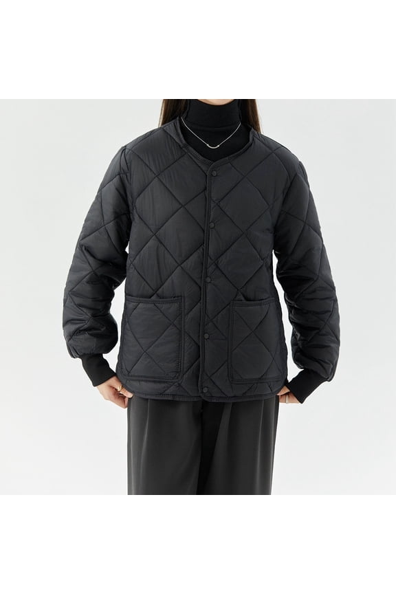 Women's Lightweight Quilted Jacket Long Sleeve Warm Oversized Coat Lined Jacket Women Womens Tall Size Jackets Light Jacket for Juniors Fitted Jacket Women Sweater Jacket Moms Jacket Womens Thin