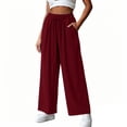 thumbnail image 2 of Women's Summer Loose Fit Casual Pants with Drawstring Waist and Pockets, 2 of 6