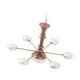 thumbnail image 4 of Lámpara colgante de techo de 6 luces, escala HO de 3 V/12 V, para casa de muñecas, escala 1/87 bronce plata, 4 of 9