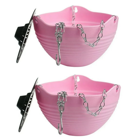 2Pcs Self-Watering Hanging Planter Indoor Outdoor Garden Flower Plant Pot Container with Drainer and Hanging Chain