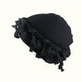 thumbnail image 4 of Bonnet Tressé Double Couche pour Hommes avec Design à Queue Torsadée, Doublé de Satin, Vert Armée Effiloché, 4 of 6