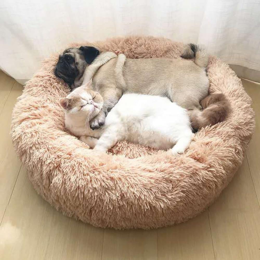 Hot Wood Pet Furniture Bed Cat Dog Mat Plush Warm Pad Puppy Kennel Nap w/Cushion 
