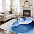 thumbnail image 2 of Abstract Stitching Area&nbsp;Rug 8x10ft Blue White Gradient Geometric Non-Slip&nbsp;Washable Square&nbsp;Rugs Soft Felt Indoor Floor Mat for Bedroom Kitchen Living Room Bathroom, 2 of 9