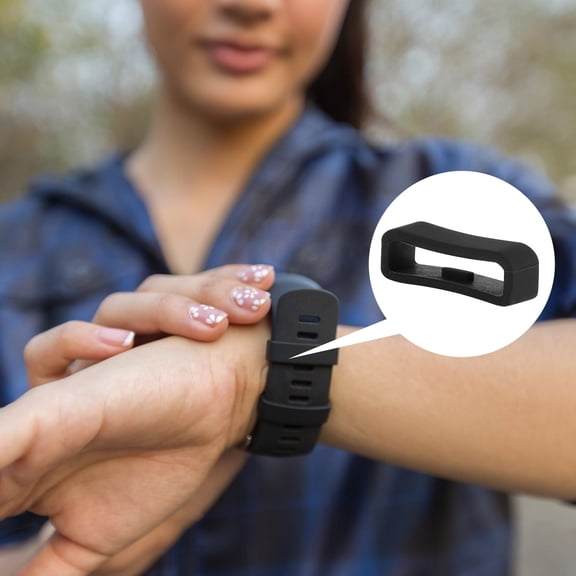 LOLIPPYY 4-Pack Black Silicone Replacement Watch Bands Compatible with Garmin Forerunner 5 Strap Holder