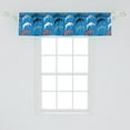 thumbnail image 2 of Ambesonne Goat Valance Pack of 2, Jumping Pose Drawn Animal Art, 54"X12", Sea Blue Multicolor, 2 of 4