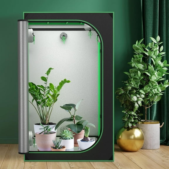 RTYJGD 4x4 Hydroponic Grow Tent Kit, 48x48x80 inches, with Observation Window and Floor Tray, Ideal for Indoor Growing