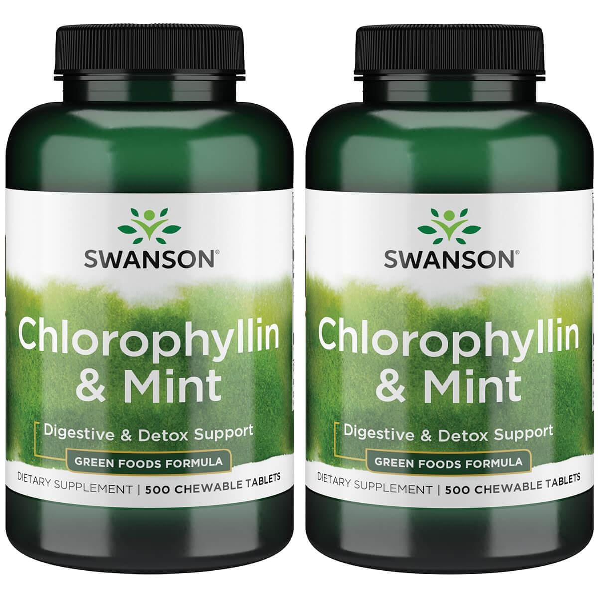 Swanson Chlorophyllin & Mint 500 Chwbls 2 Pack