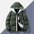 thumbnail image 5 of Christmas Clearance Ofreoo Men's Stitching Drawstring Hooded Slim Fashion Jacket Coat Outwear, 5 of 6