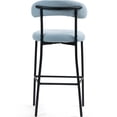 thumbnail image 6 of JERFIT Modern Teddy Fabric Bar Stools Set of 2, 26 Inch Counter Height Kitchen Island Stools with Footrest, Soft Blue Upholstered Stool Chairs for Home, Cafe, Office, 6 of 10