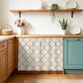 thumbnail image 2 of Beige Moroccan Sink Skirt 11"W x 13"L,Dustproof Under Sink Curtain Skirt for Bathroom Kitchen,Morocco Geometric Quatrefoil Lattice Adhesive Short Curtain Vanity Cover for Laundry Closet Shoe Rack, 2 of 8