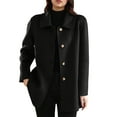 thumbnail image 2 of YueHuiYing Womens Pea Coats Classic Notch Lapel Single Breasted Oversized Fall Winter Jackets Outerwear, 2 of 7
