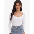 thumbnail image 3 of Womens Casual Long Sleeve Scoop Neck Slim Fitted Basic Top, 3 of 6