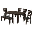 thumbnail image 3 of Coaster Dalila 6-Piece Rectangular Dining Table Set, Cappuccino, 3 of 15