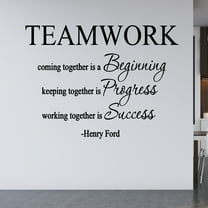 Vwaq Teamwork Coming Together Is A Beginning Wall Decal Henry Ford Quote (17"H X 22"W Black)