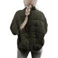 thumbnail image 3 of Lnzyyephy Women Stand Collar Quilted Jackets, Long Sleeve Solid Color Full Zip Padded Jackets, 3 of 9