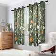 thumbnail image 2 of Yayeee Window Curtains Light Filtering 63"x52" Grommet Panel Pair Home Living Room Decor, Green Flowers Pattern, 2 of 7