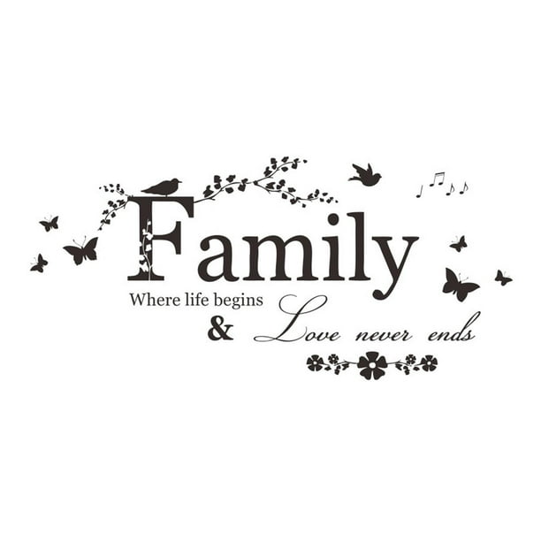 Pegatinas de pared con letras familiares, papel tapiz impermeable, pegatinas removibles para pared fáciles de limpiar para cocina, dormitorio, techo