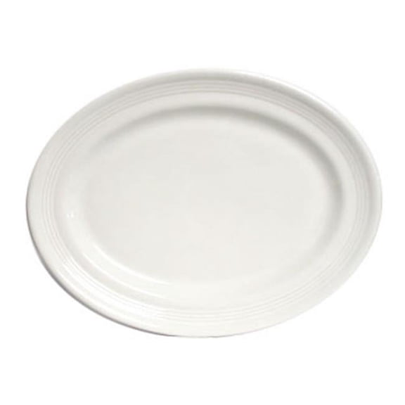 Tuxton China CWH-136 13.75 in. x 10.5 in. Concentrix Oval Platter - Blanco  - 6 pcs