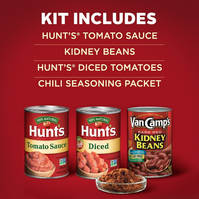 Hunt's Chili Kit, Just Add Meat Chili Kit, 44.8 oz, 3 Pack