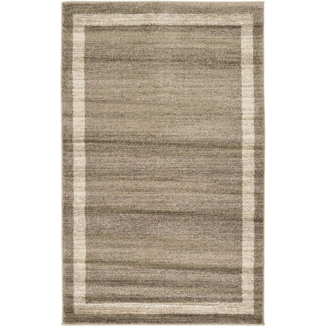 Unique Loom Del Mar Collection Contemporary Transitional Area Rug, 3' 3" x 5' 3", Light Brown/Beige
