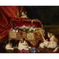 thumbnail image 3 of Jules Leroy 18x15 Black Modern Framed Museum Art Print Titled - Kittens in Sewing Basket, 3 of 5