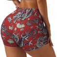 thumbnail image 2 of Wukai Dragons2 Print Pack Biker Shorts for Women Yoga Workout Gym Running Scrunch Active Shorts-, 2 of 8