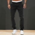 thumbnail image 6 of Lohuatrd Men Pants Mid Waist Zipper Button Closure Thin Pockets Solid Color Slim Fit Soft Breathable Casual Ankle Length Pencil Pants, 6 of 8