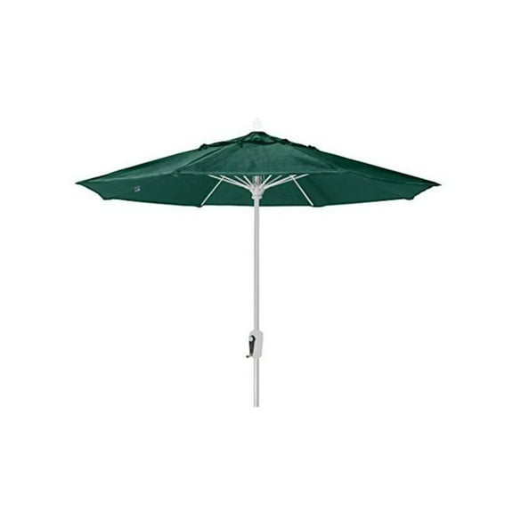 Fiberbuilt 7.5' Oct Market 8 Rib Push up White with Forest Green Marine Grade Canopy, 9MPPW-8603