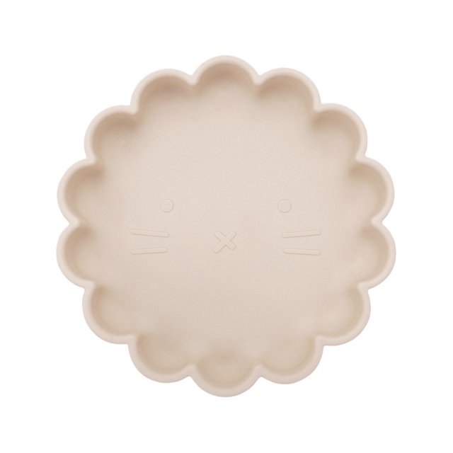 Plato de cena para niños, plato suave de silicona para niños pequeños, vajilla de entrenamiento para bebés, bandeja de comida complementaria para niños, suministros para comer, beige Inevent BA000379-04