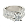 thumbnail image 2 of Bow Jewel 1.37 Ct Round Brilliant Cut Lab Created Diamond Engagement Ring - Wedding Ring for Women's - 14K White Gold Plated Ring for Her - Luxurious Anniversary Channel Set Ring, 2 of 9