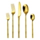 thumbnail image 2 of Stainless Steel Cutlery Set | Solid Round Handle Knife Fork Spoon | 5 Piece | Silver Gold | Ergonomic Design | Easy to Clean | No Color Fading | Modern Tableware | 21.2x2.5x2cm, 2 of 6