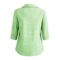 thumbnail image 5 of Enjoytime Ladies Tops and Blouses 3/4 Sleeve Collared V-Neck Button Down Blouses Business Casual Plus Size Womens Clothing, 5 of 6