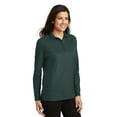 thumbnail image 4 of Port Authority L500LS Ladies Long Sleeve Silk Touch Polo , Dark Green, 4XL, Womens Polo Shirts, 4 of 6