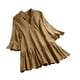 thumbnail image 2 of Puntoco Moda para mujer Camiseta de color sólido Manga de trompeta Blusa de manga corta Cuello en V Tops casuales Puntoco Puntoco-979, 2 of 9