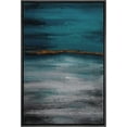 thumbnail image 3 of IDEA4WALL Framed Canvas Wall Art Abstract Black & White & Blue Block Prints Home Artwork Decor Contemporary Relax/Calm Landscape Paint for Living Room, Bedroom, Dining Room - 16"x24" Black, 3 of 5