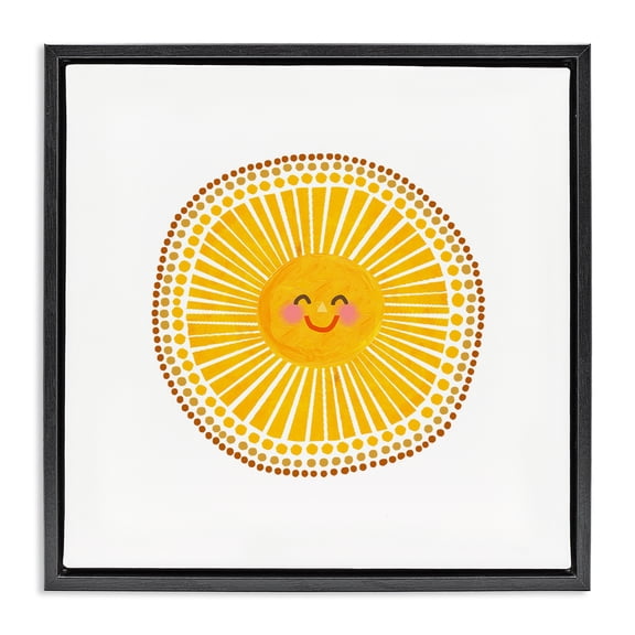 Stupell Industries Yellow Sun's Smile Black Framed Floater Canvas Wall Art, design by Katherine Herrell Studio