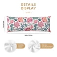 thumbnail image 3 of Naloa Flower Leaves Body Pillow Cover, Pillowcases with Hidden Zipper Breathable Long Pillow Case (Pillows are not included,20x54 inch), 3 of 7