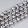 thumbnail image 1 of Electroplate Glass Beads Strands Half Silver Plated Faceted Round Clear 8~8.5x7~8mm Hole: 1mm about 40pcs/strand 11.8 inch, 1 of 2