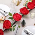 thumbnail image 6 of Efavormart 6 ft Red Silk Peony Garland with Bendable Wire Vines Artificial Flower Garlands with Leaves for Wedding Decoration, 6 of 11