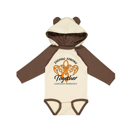 

Inktastic Leukemia Awareness Staying Strong Together and Orange Ribbon Gift Baby Boy or Baby Girl Long Sleeve Bodysuit