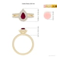 thumbnail image 4 of ANGARA Natural Split Shank Pear Ruby and Diamond Double Halo Ring in 14K Yellow Gold for Women (Size-6x4mm) | July Birthstone, Birthday, Anniversary, Jewelry Gift for Women | Natural Ruby Ring, 4 of 8