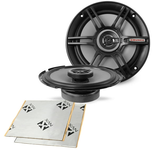 Crunch CS65CXS 6.5" CS Series 2-Way Coaxial Car Speakers 600W Peak   NVX SDSK2 Sound Damping