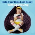 thumbnail image 5 of Cheer Collection Faux Fur Bean Bag and Stuffed Animal Storage Case, Purple, 5 of 5